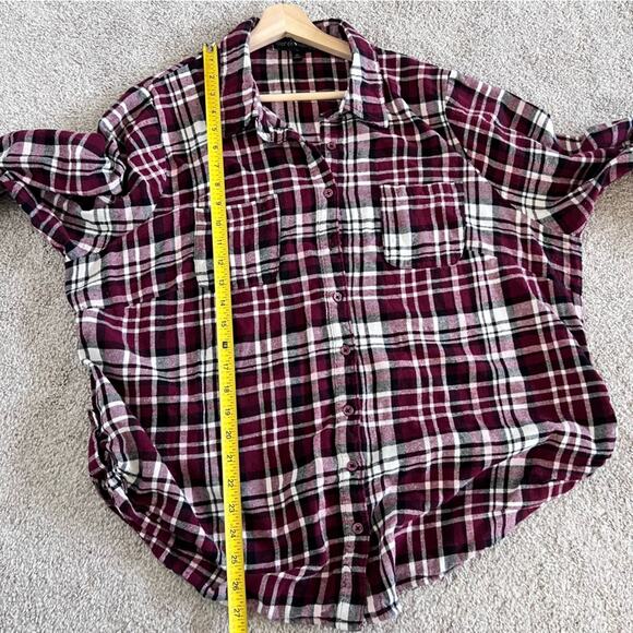 Derek Heart Plus Plaid Button Down Shirt 100% Cotton Womens 3X - Picture 8 of 8